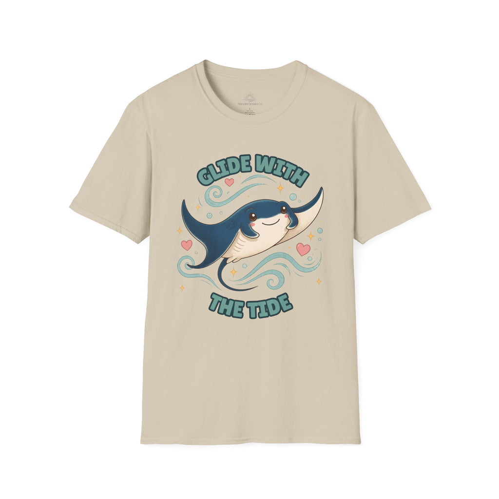 Manta Ray T-Shirt, Glide With the Tide Ocean Graphic