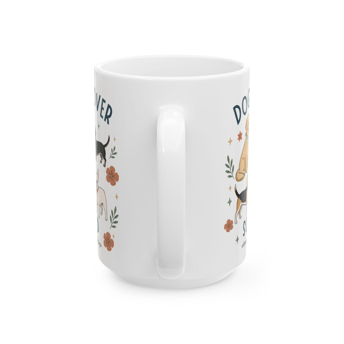 Dog Lover Floral Ceramic Mug