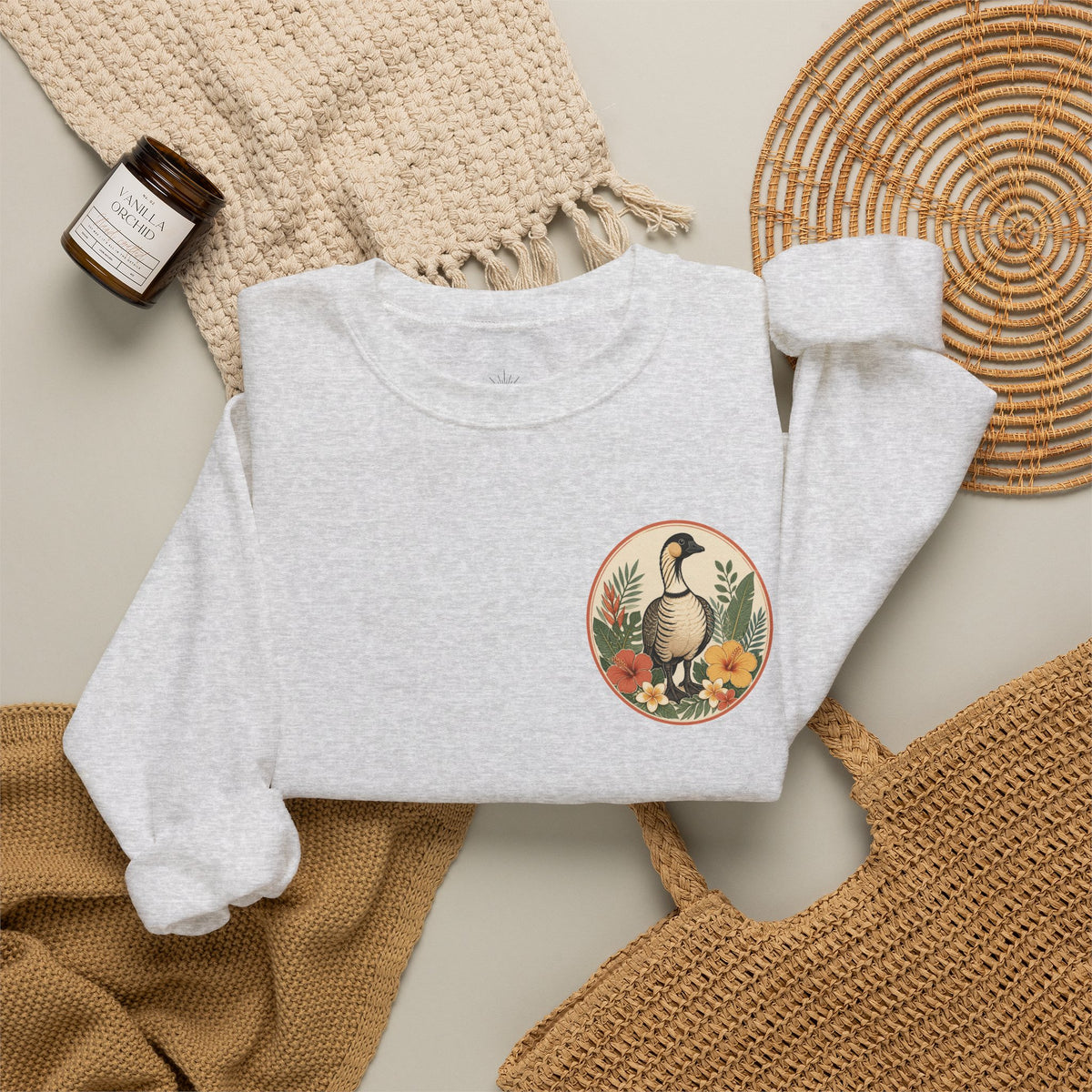 Vintage Goose Floral Crewneck – “Chaos Persists” Design