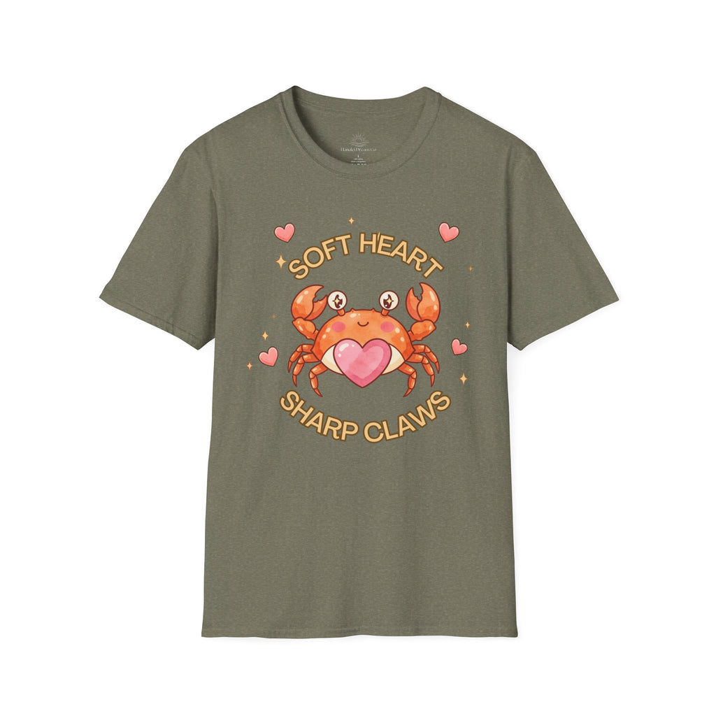Soft Heart Sharp Claws Cute Crab T-Shirt, Ocean Graphic