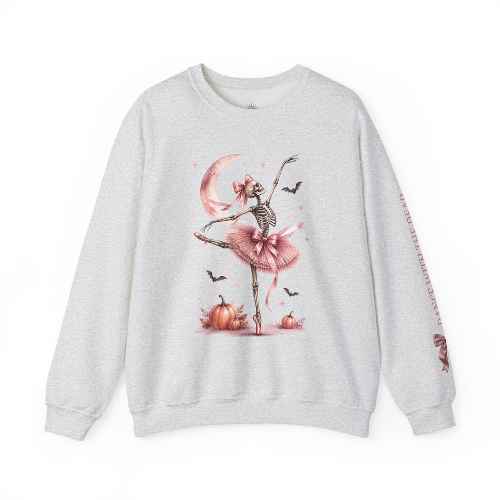 Skeleton Ballerina Ballet Dancer Sweatshirt | Halloween Pumpkin Moon