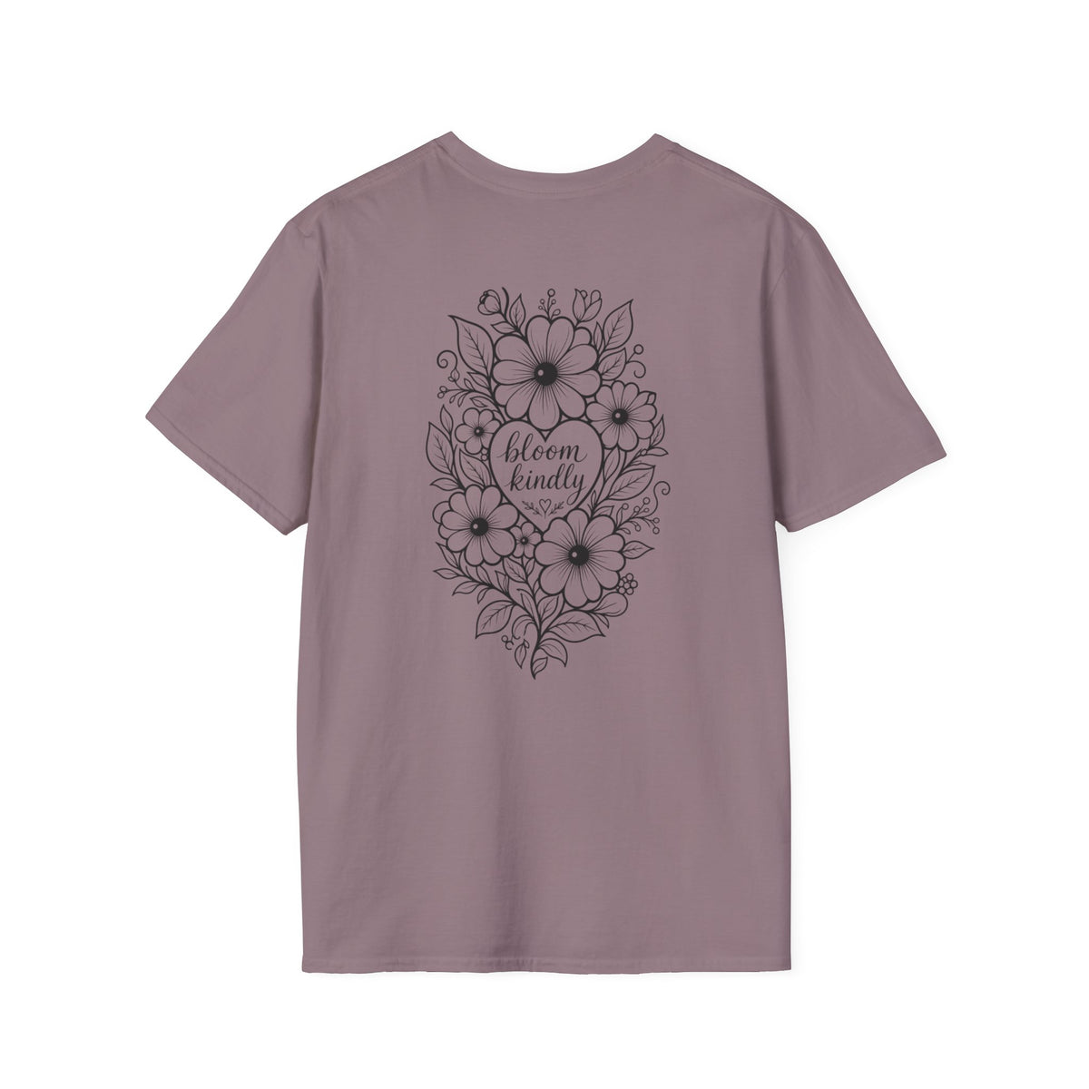 Bloom Kindly Floral Heart T-Shirt – Daisy Line Art