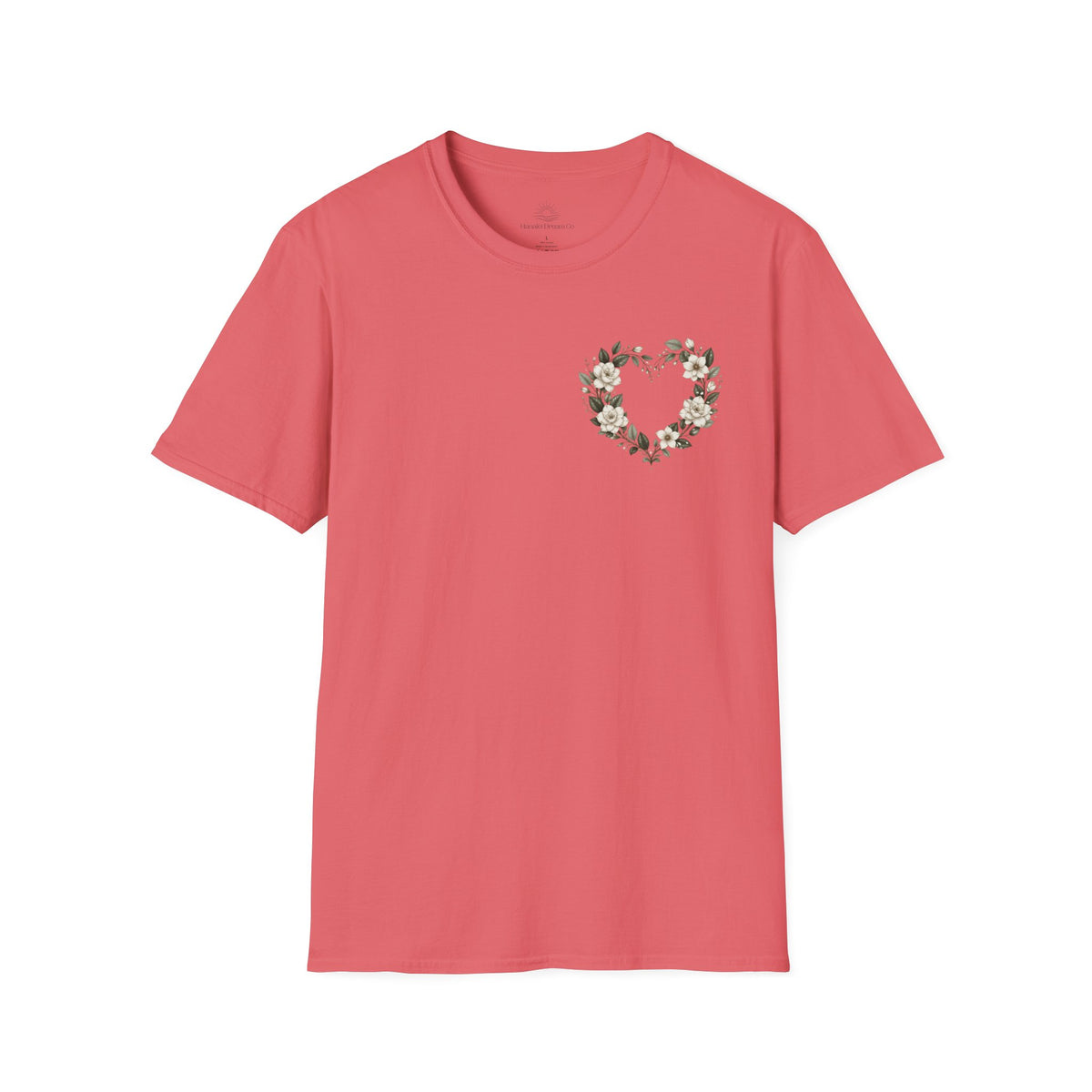 Gardenia Heart Floral Wreath T-Shirt – Botanical