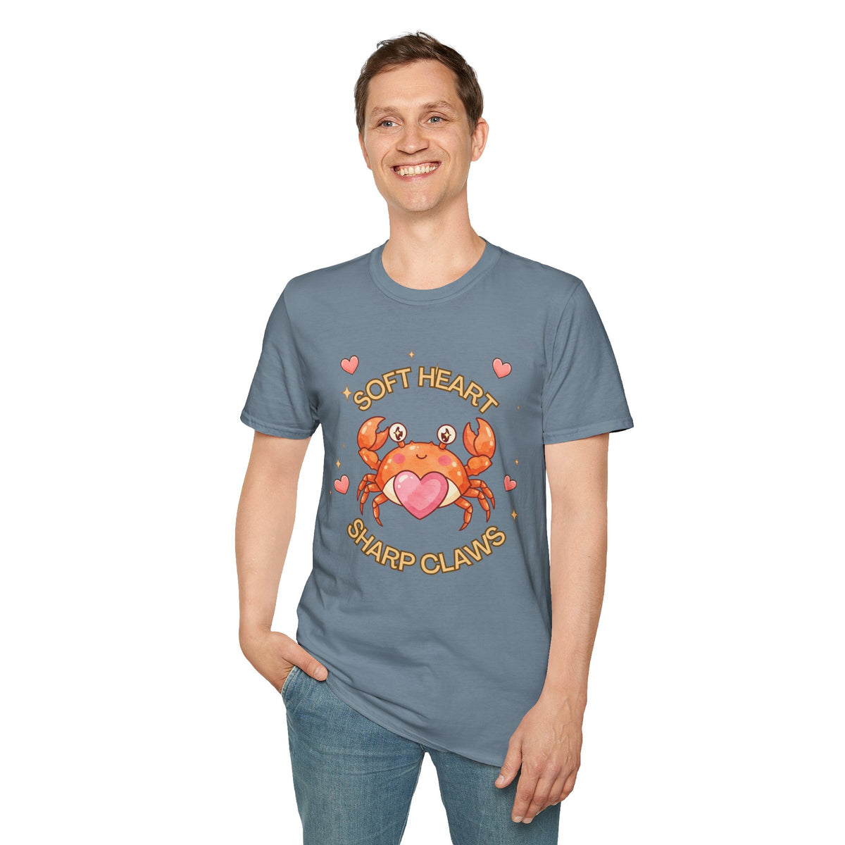 Soft Heart Sharp Claws Cute Crab T-Shirt, Ocean Graphic
