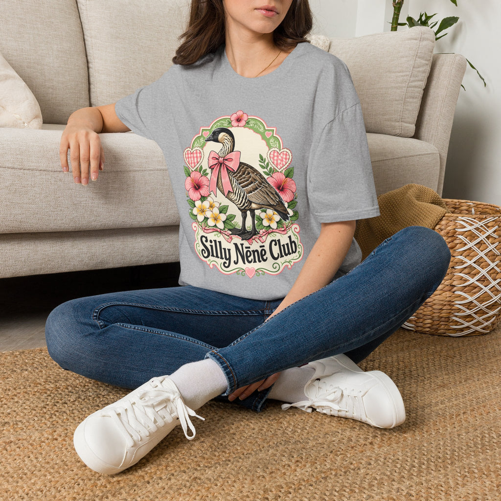 Silly Nēnē Club T-Shirt — Retro Hawaiian Goose Floral