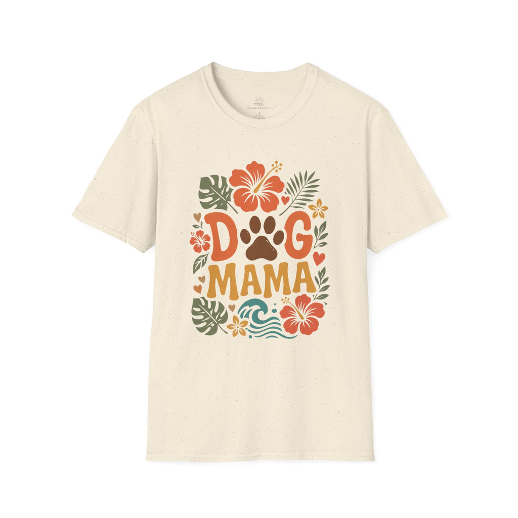 “DOG MAMA” Floral Paw Print Tropical Tee