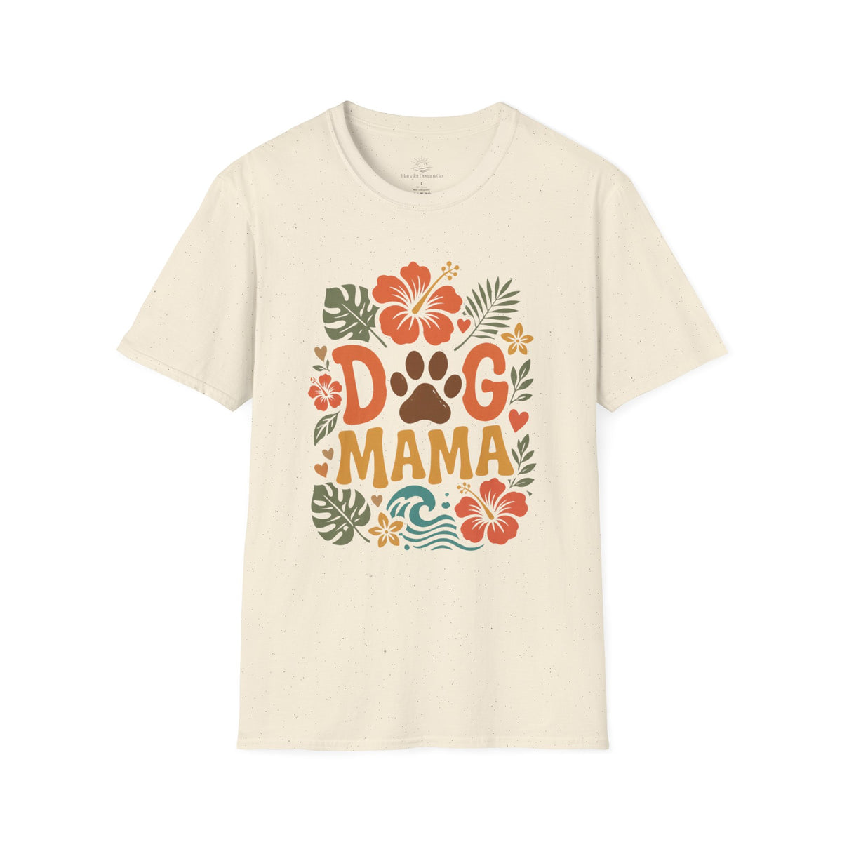“DOG MAMA” Floral Paw Print Tropical Tee