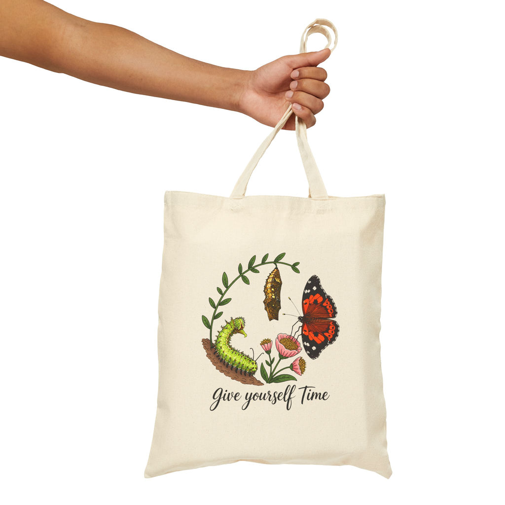 “Give Yourself Time” Kamehameha Butterfly Canvas Tote