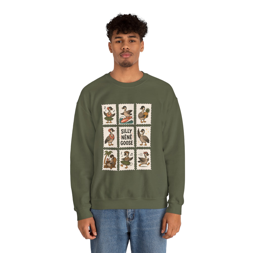 Silly Nēnē Goose Stamp Crewneck – Vintage Hawaiian