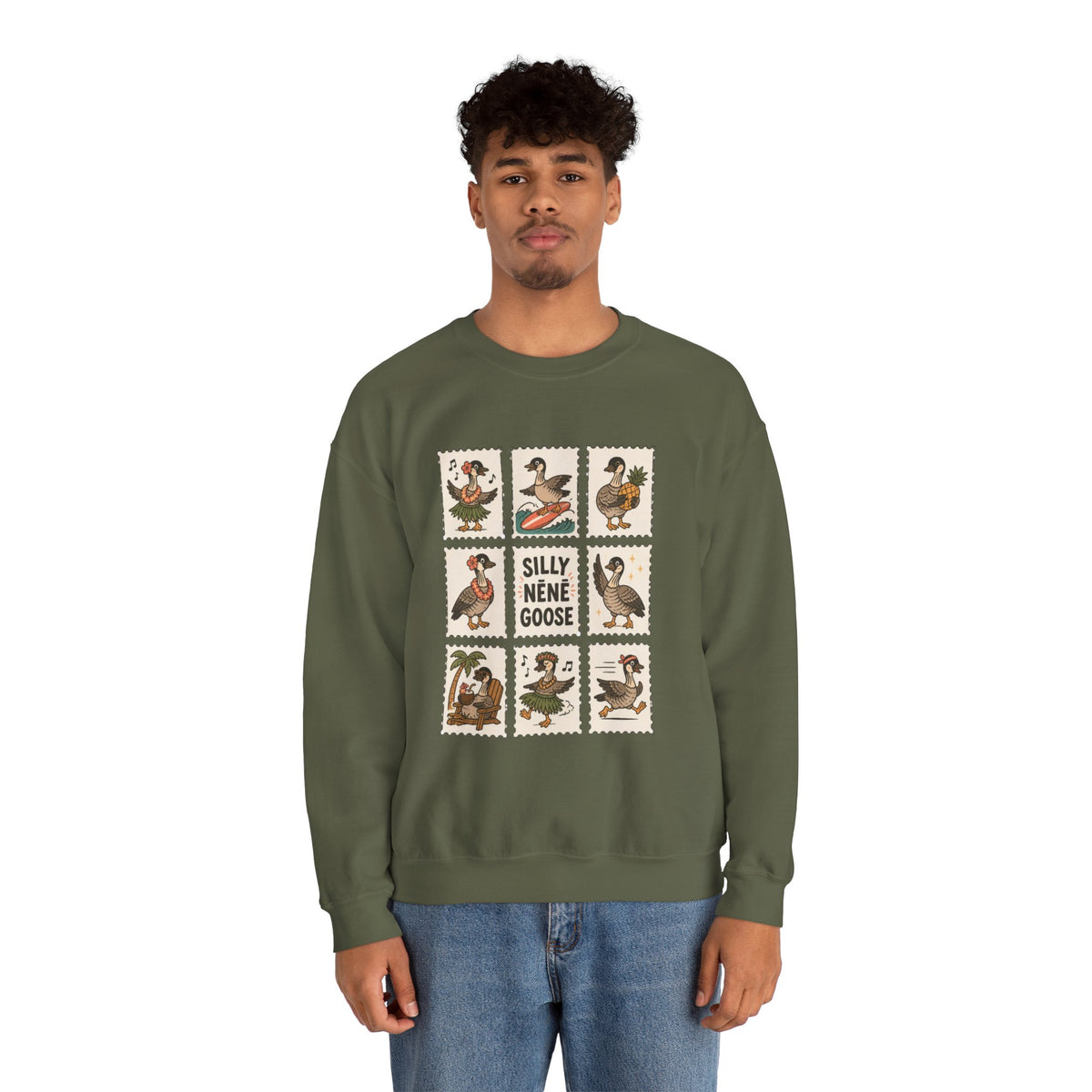 Silly Nēnē Goose Stamp Crewneck – Vintage Hawaiian