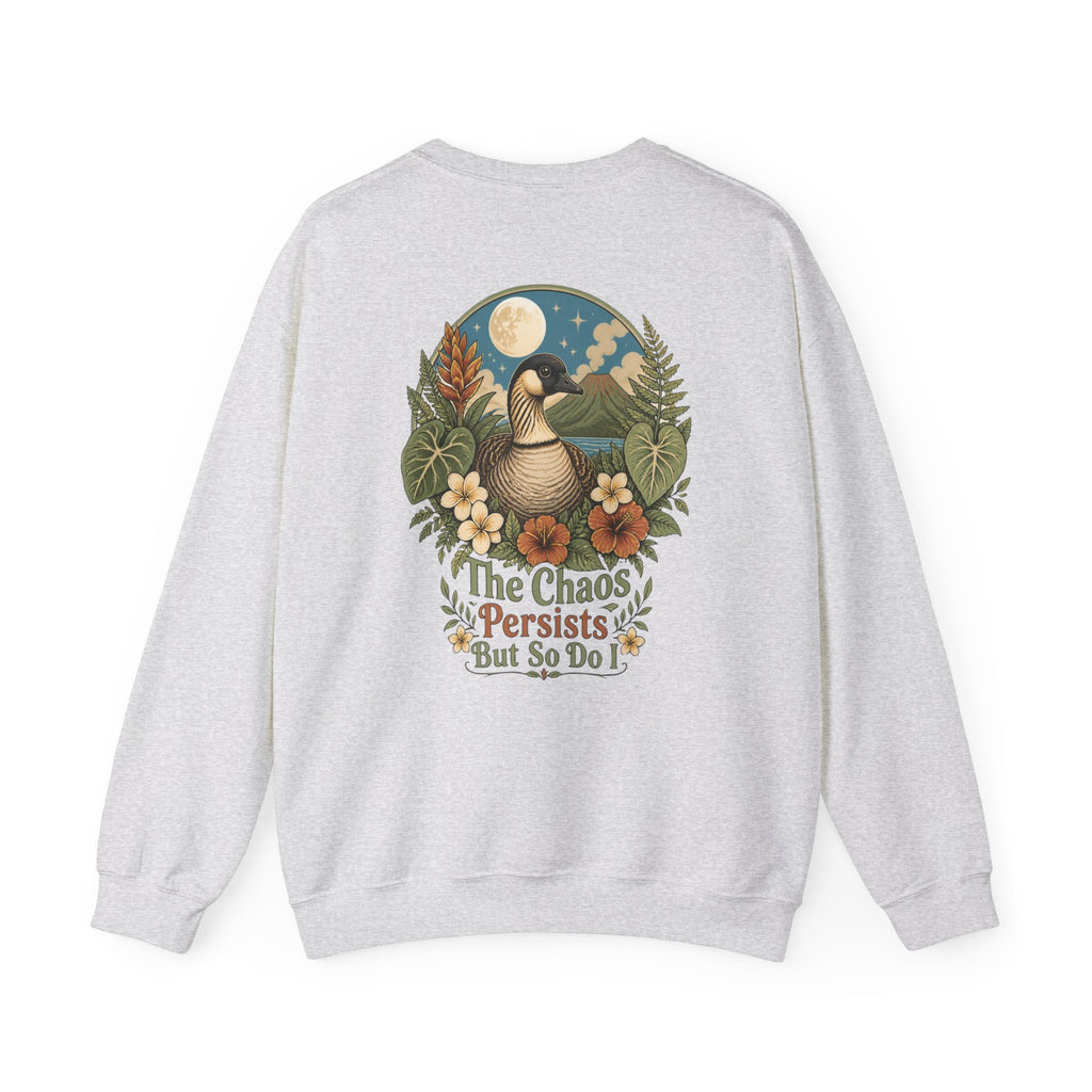 Vintage Goose Floral Crewneck – “Chaos Persists” Design