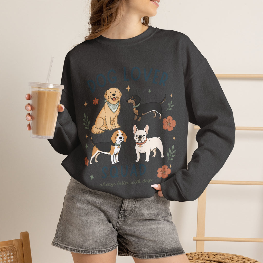 Dog Lover Squad Crewneck Sweatshirt – Cute Dogs Floral