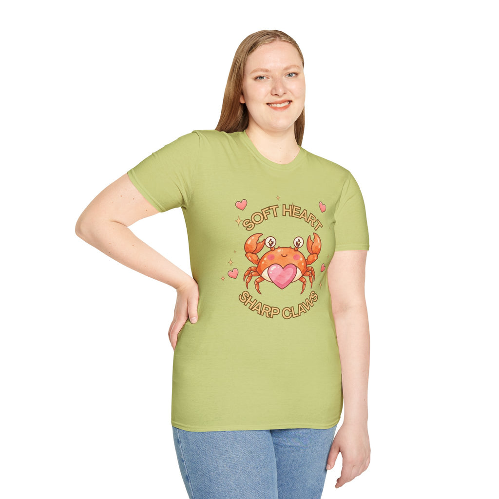 Soft Heart Sharp Claws Cute Crab T-Shirt, Ocean Graphic