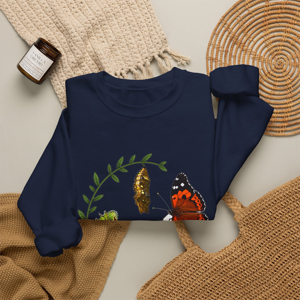 “Give Yourself Time” Butterfly Metamorphosis Crewneck