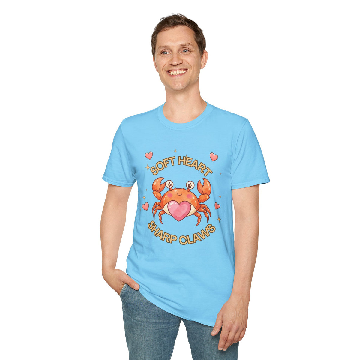 Soft Heart Sharp Claws Cute Crab T-Shirt, Ocean Graphic