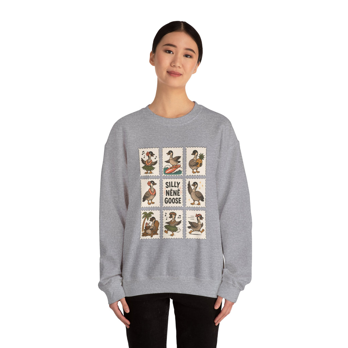 Silly Nēnē Goose Stamp Crewneck – Vintage Hawaiian