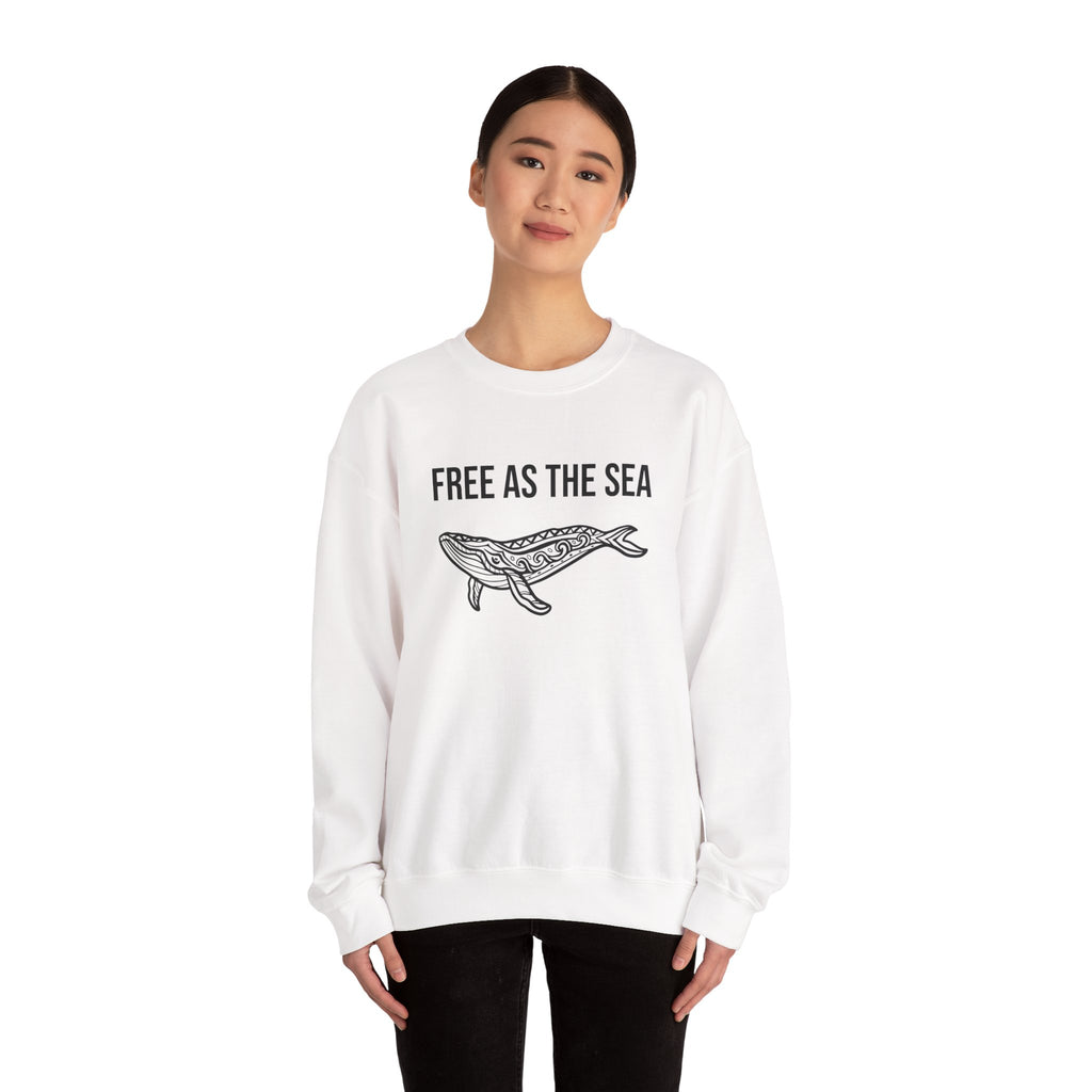 Free As The Sea Whale Sweatshirt – Tribal Ocean Design