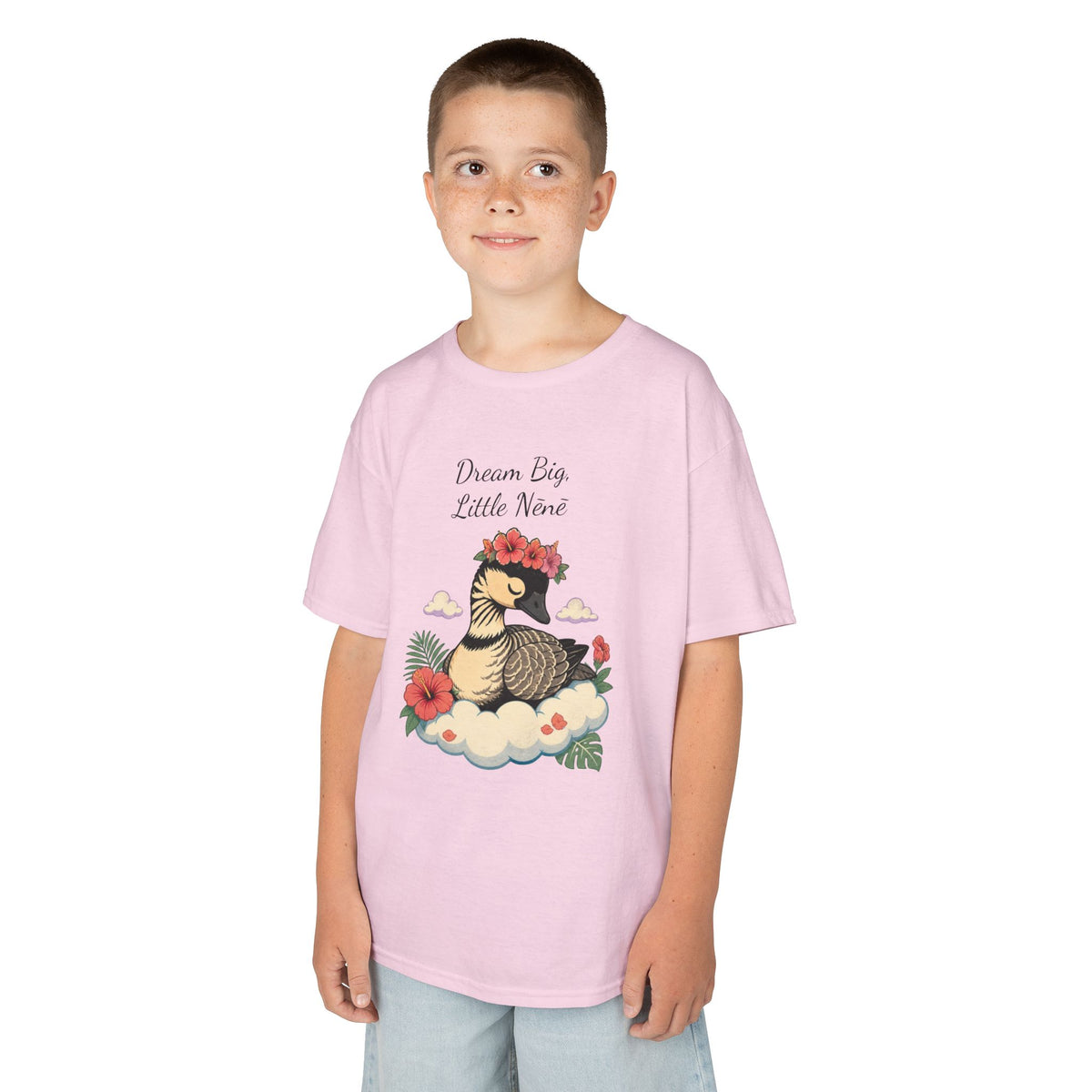 Kids Tee — “Dream Big Little Nēnē” Hawaiian Goose Graphic