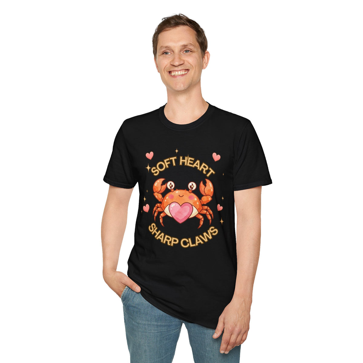 Soft Heart Sharp Claws Cute Crab T-Shirt, Ocean Graphic
