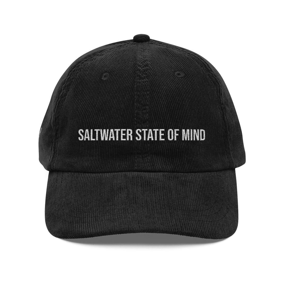 Saltwater State of Mind Corduroy Cap — Embroidered Vintage Beach Hat
