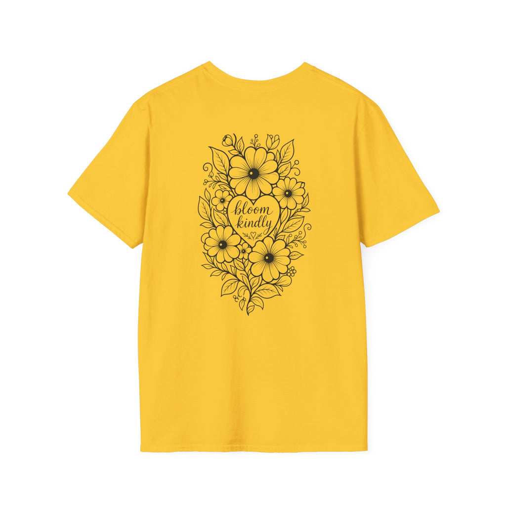 Bloom Kindly Floral Heart T-Shirt – Daisy Line Art
