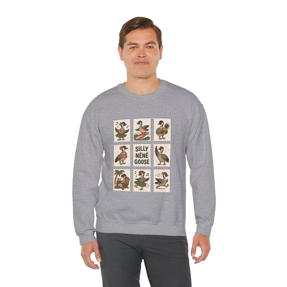 Silly Nēnē Goose Stamp Crewneck – Vintage Hawaiian