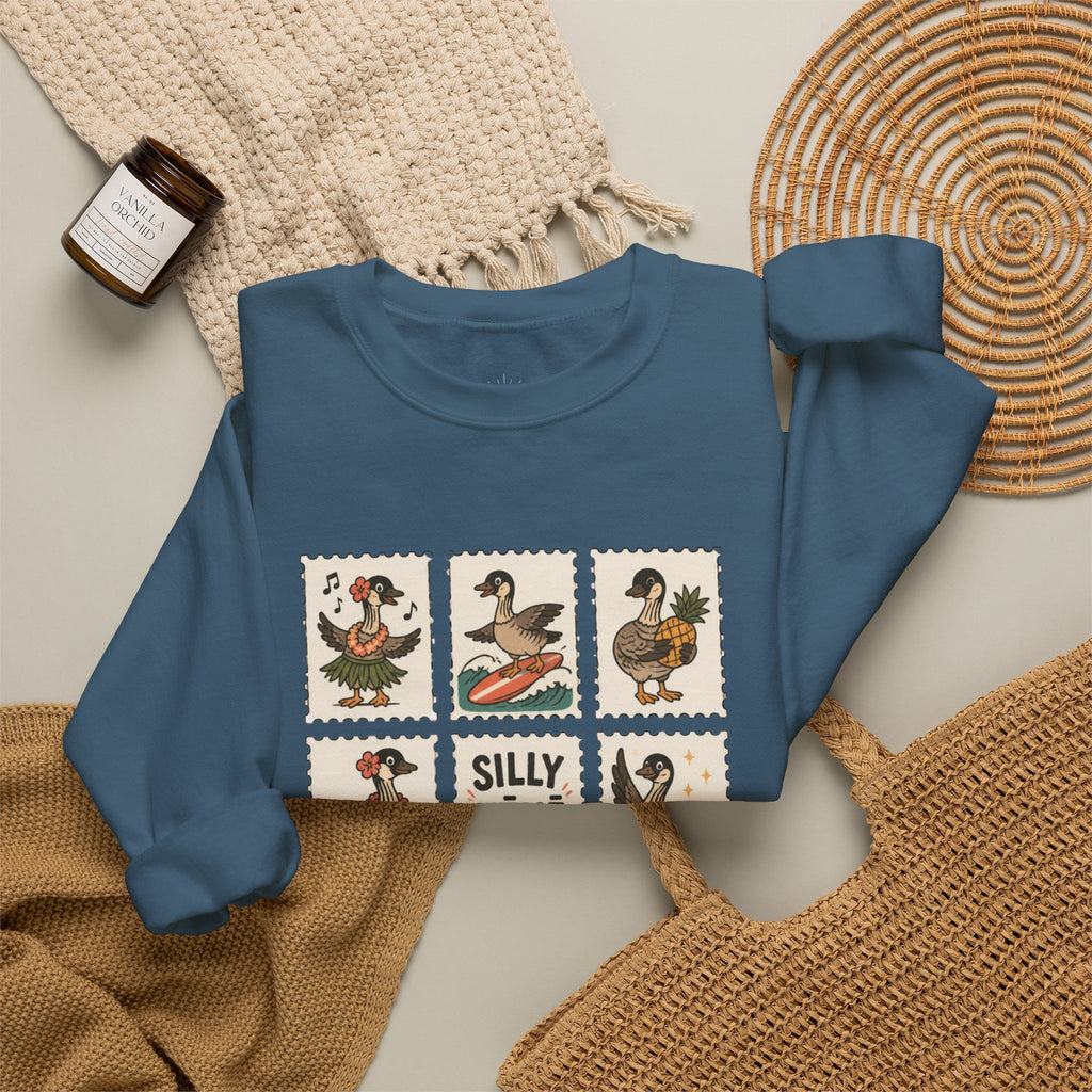 Silly Nēnē Goose Stamp Crewneck – Vintage Hawaiian