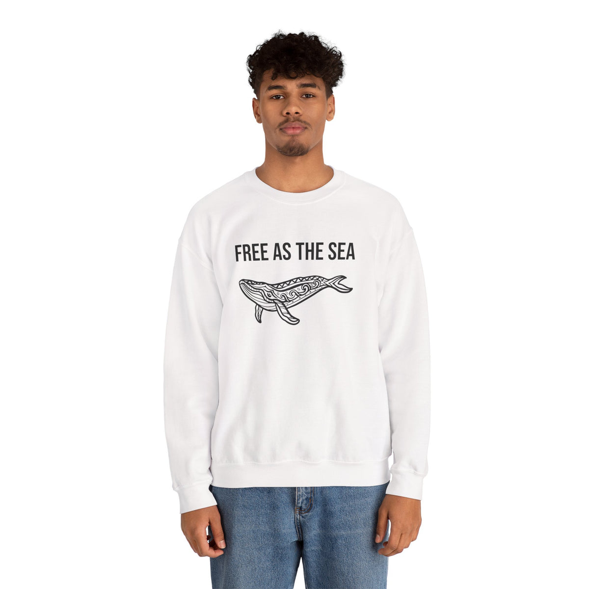 Free As The Sea Whale Sweatshirt – Tribal Ocean Design