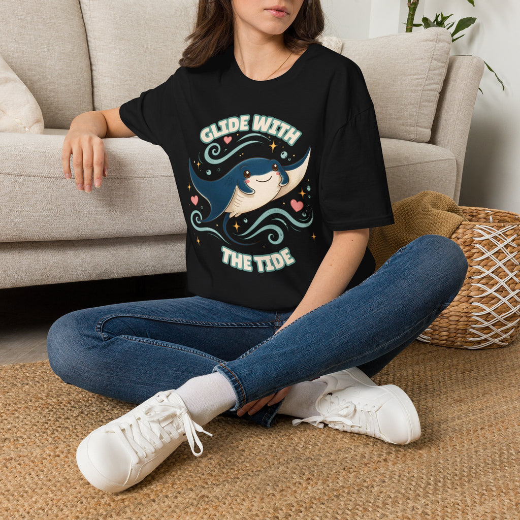 Manta Ray T-Shirt, Glide With the Tide Ocean Graphic