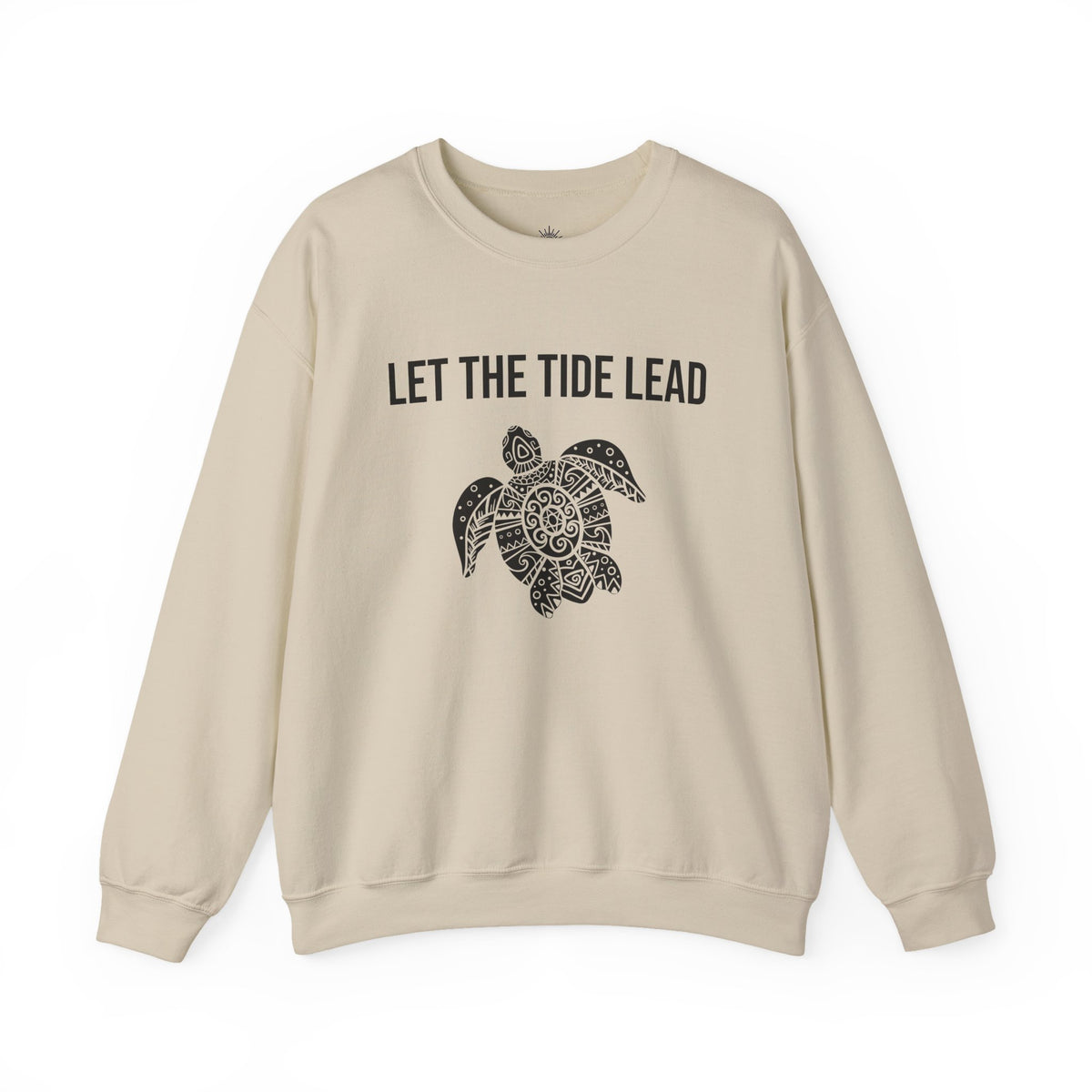 Turtle Crewneck Sweatshirt — "Let the Tide Lead" Coastal Graphic