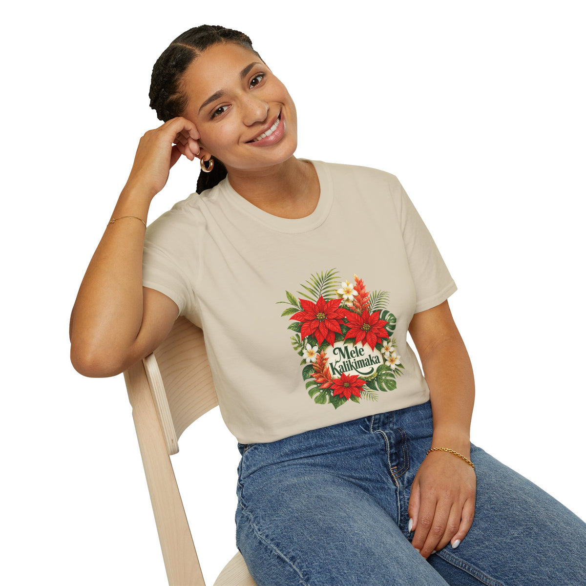 Mele Kalikimaka Poinsettia Holiday T-Shirt