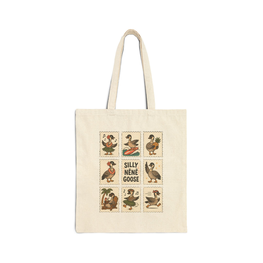 Silly Nēnē Goose Stamp Canvas Tote – Vintage Hawaiian