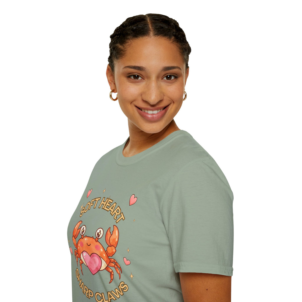 Soft Heart Sharp Claws Cute Crab T-Shirt, Ocean Graphic