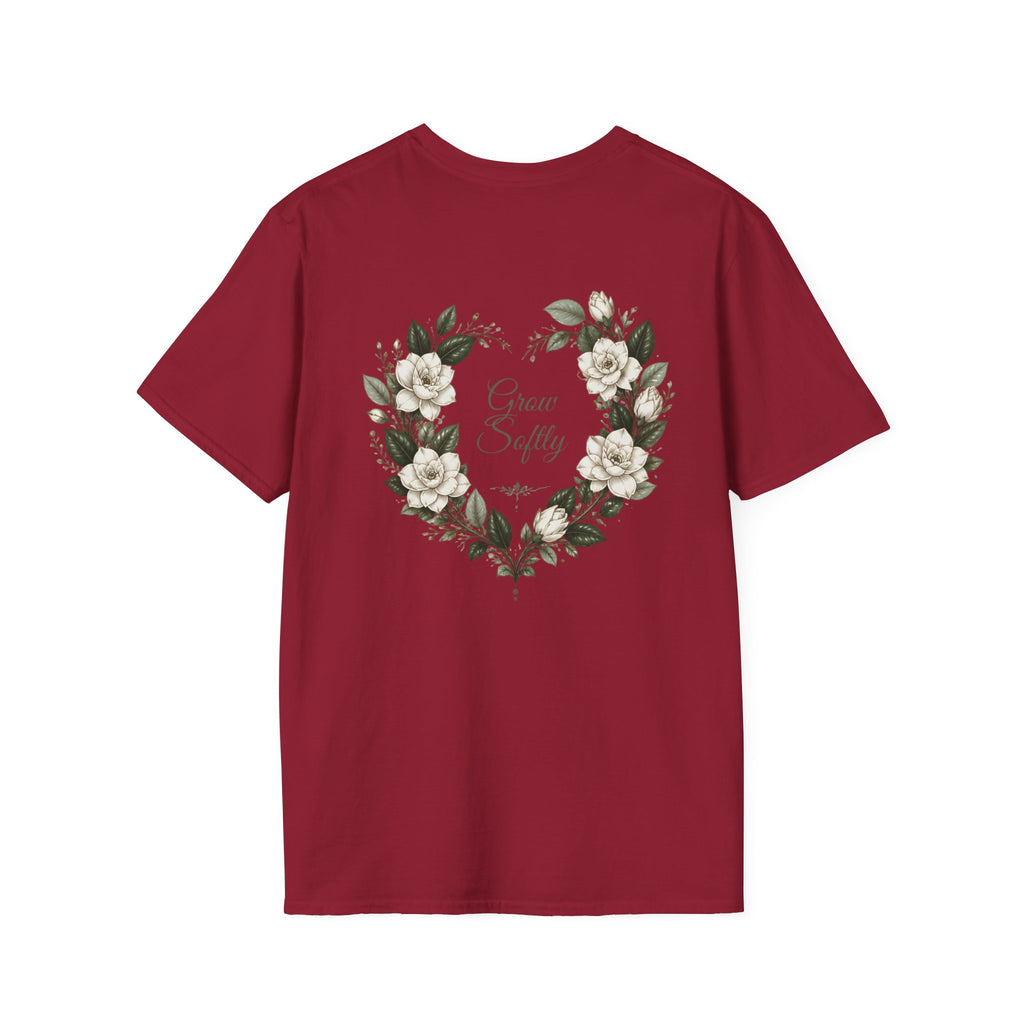 Gardenia Heart Floral Wreath T-Shirt – Botanical