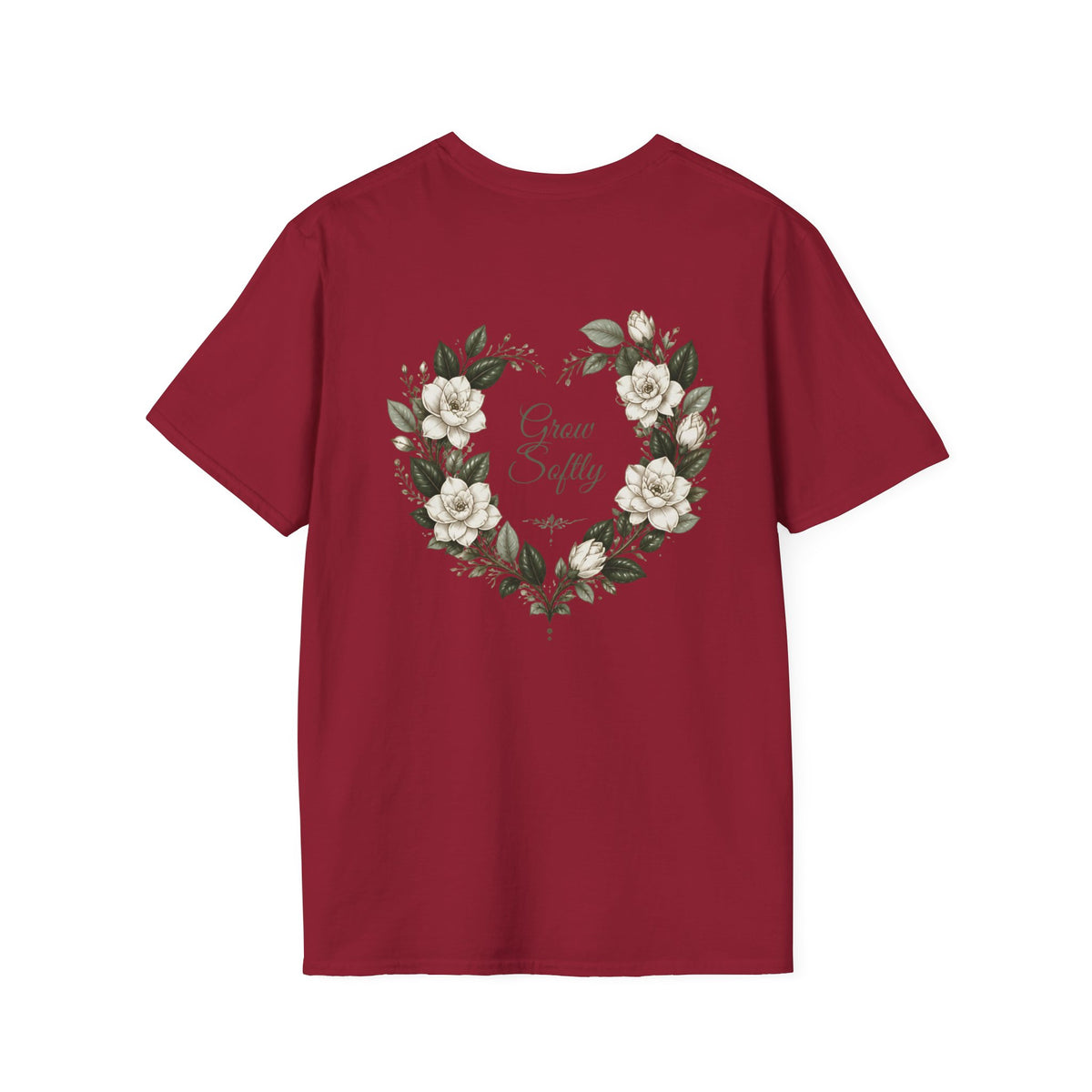 Gardenia Heart Floral Wreath T-Shirt – Botanical