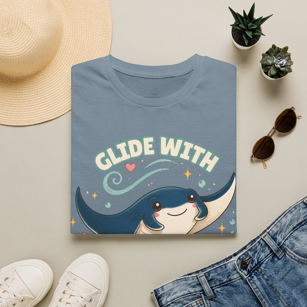 Manta Ray T-Shirt, Glide With the Tide Ocean Graphic