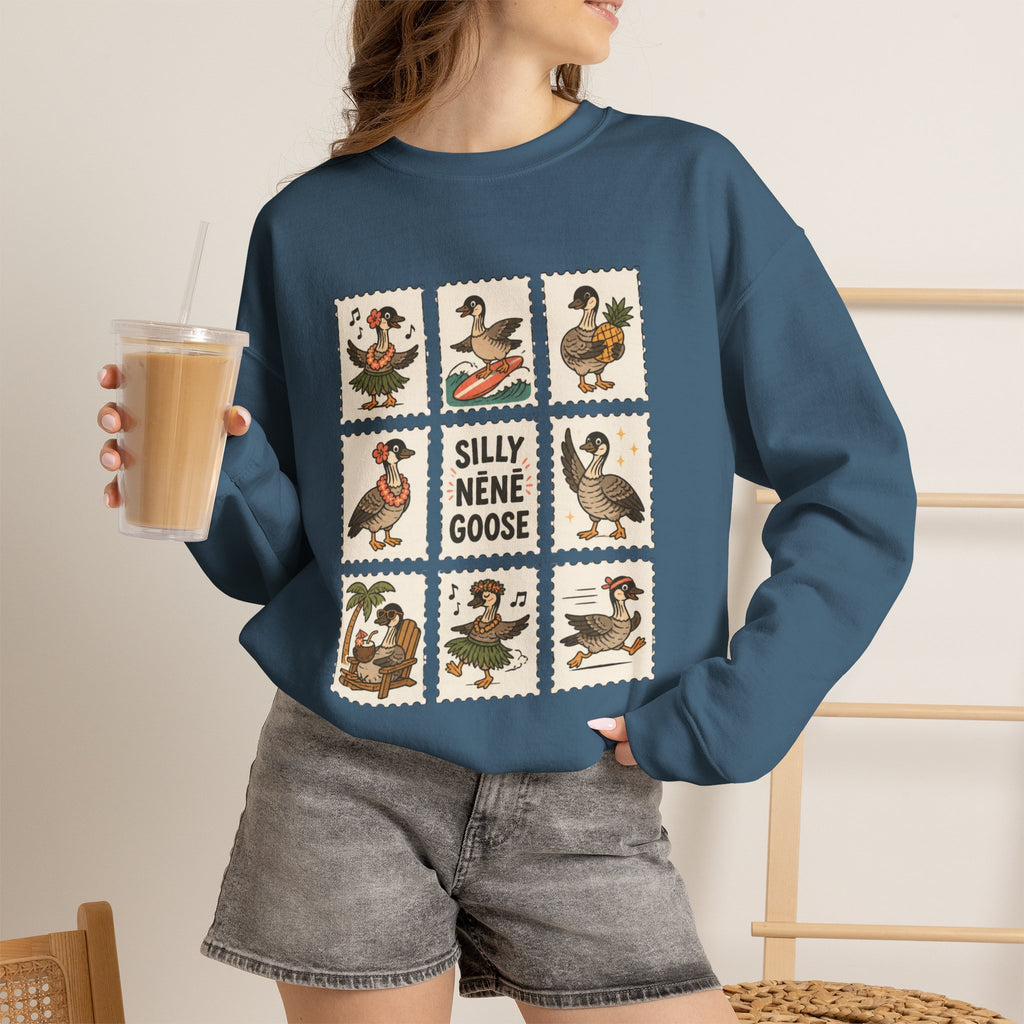 Silly Nēnē Goose Stamp Crewneck – Vintage Hawaiian