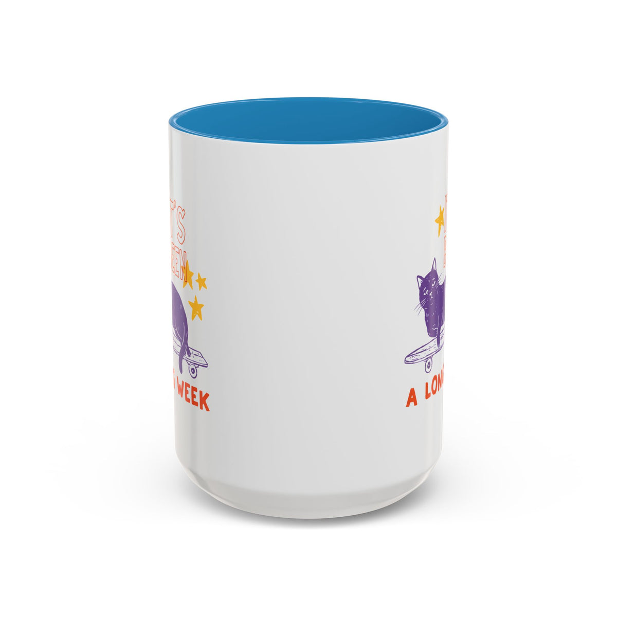 “It’s Been a Long Week” Cat on Skateboard Coffee Mug