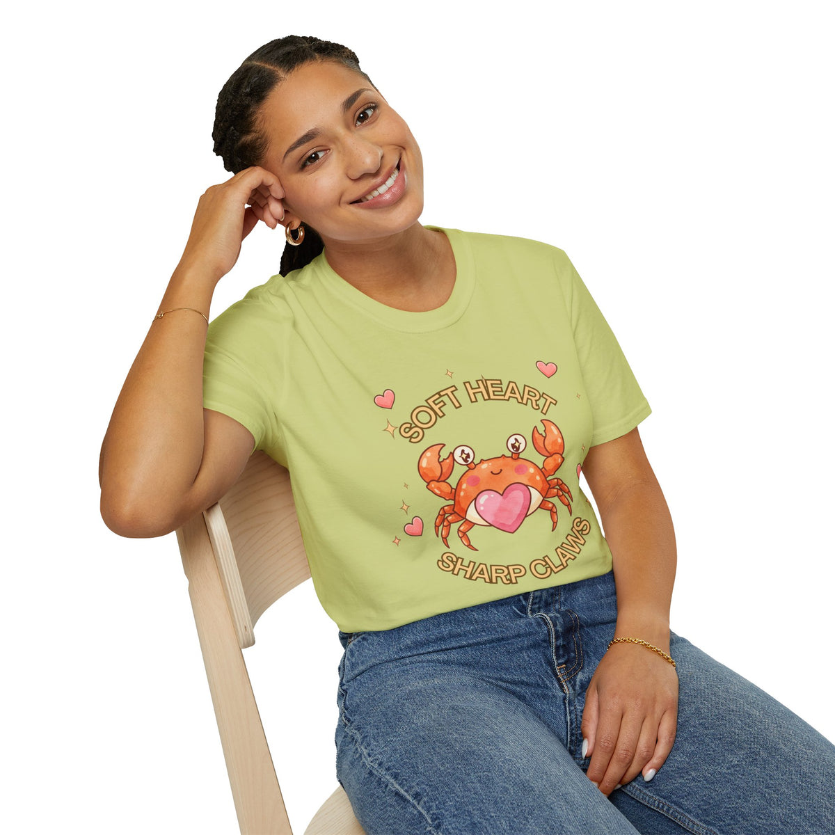 Soft Heart Sharp Claws Cute Crab T-Shirt, Ocean Graphic