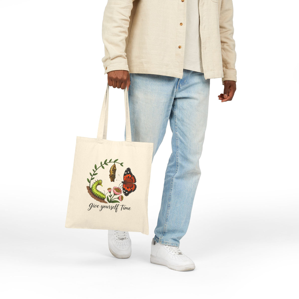 “Give Yourself Time” Kamehameha Butterfly Canvas Tote