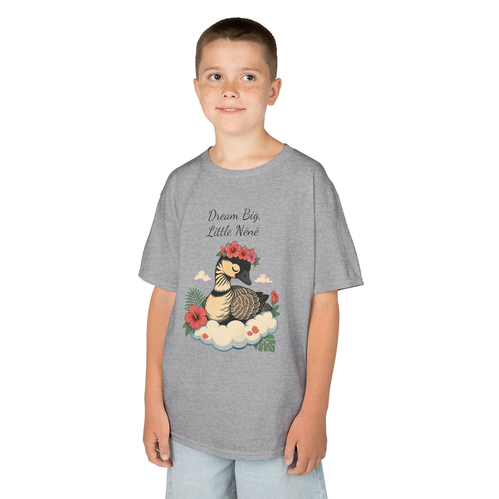Kids Tee — “Dream Big Little Nēnē” Hawaiian Goose Graphic