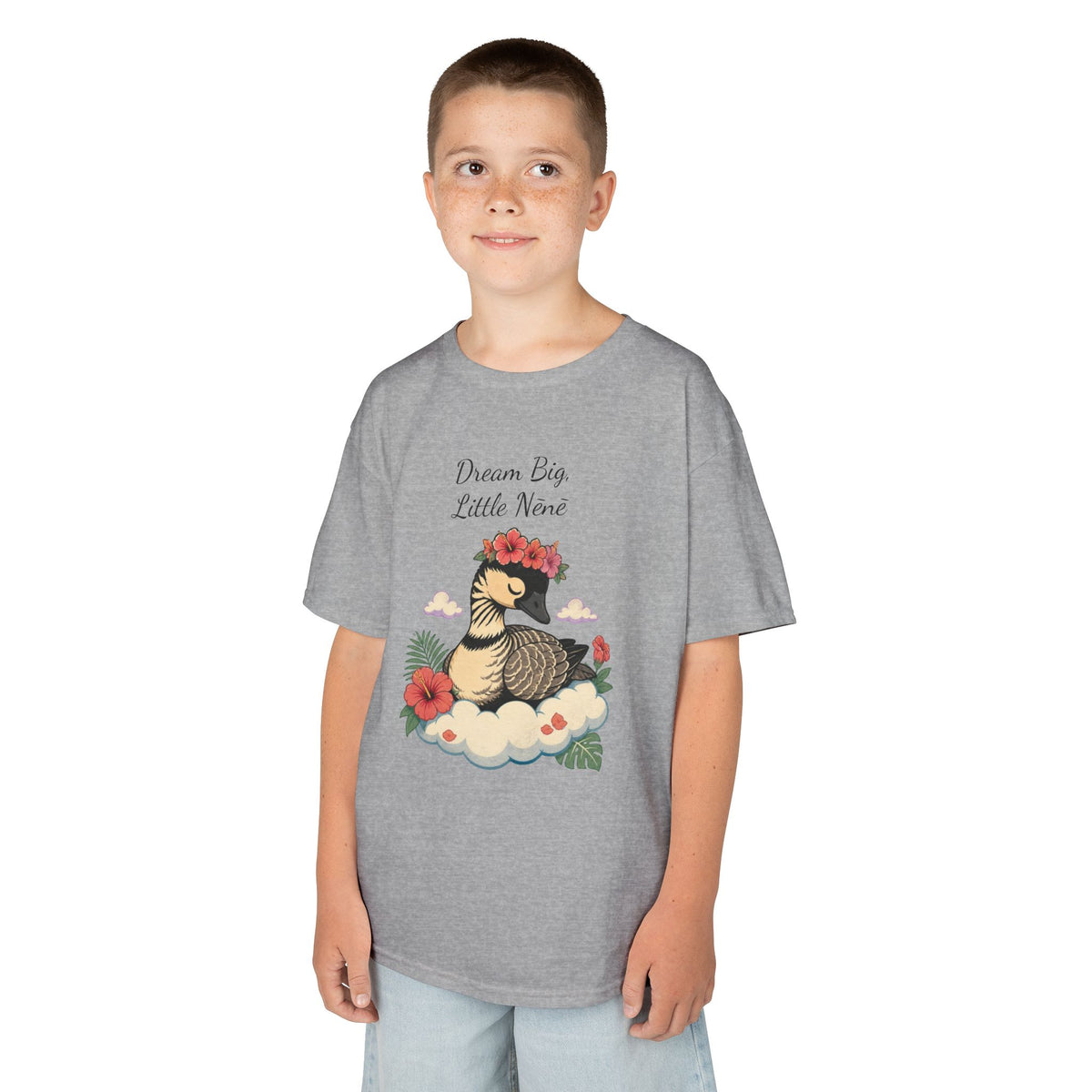 Kids Tee — “Dream Big Little Nēnē” Hawaiian Goose Graphic