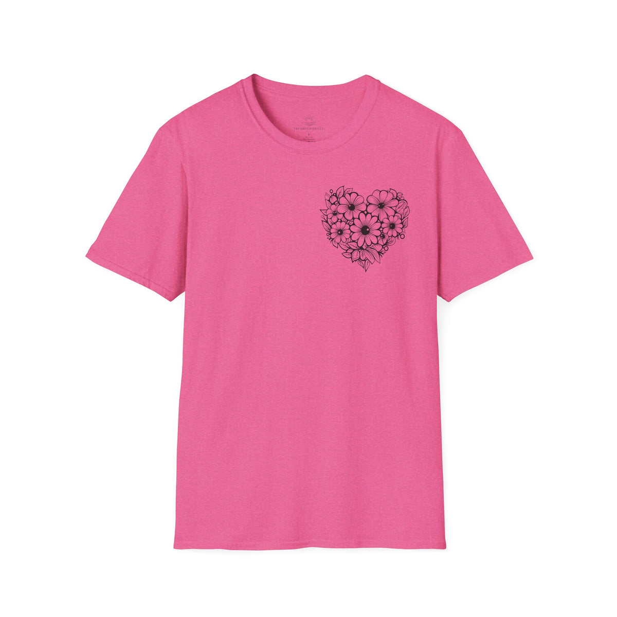 Bloom Kindly Floral Heart T-Shirt – Daisy Line Art