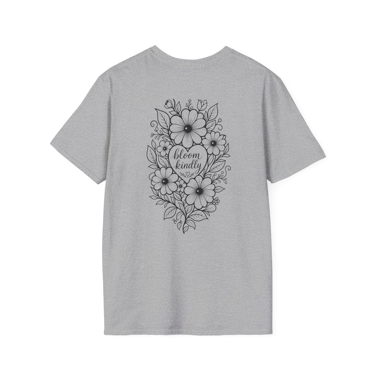 Bloom Kindly Floral Heart T-Shirt – Daisy Line Art