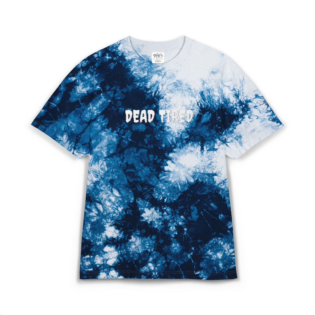 Embroidered "Dead Tired" Tie-Dye Spiral T-Shirt