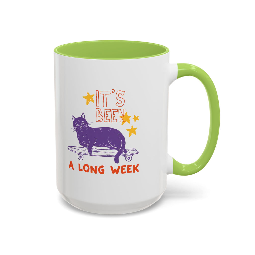 “It’s Been a Long Week” Cat on Skateboard Coffee Mug