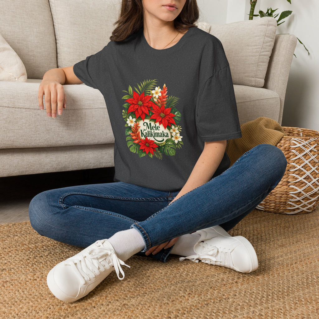 Mele Kalikimaka Poinsettia Holiday T-Shirt