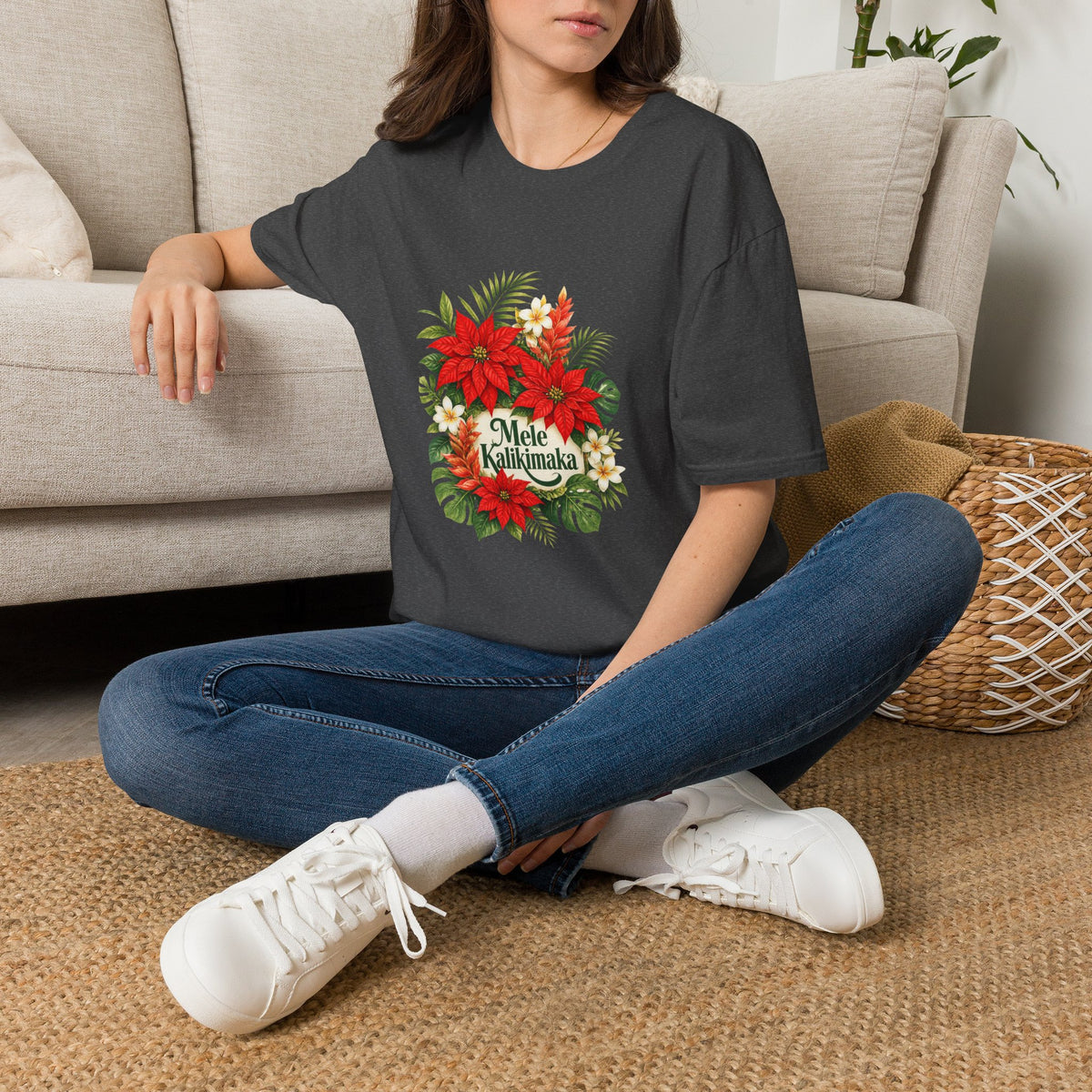 Mele Kalikimaka Poinsettia Holiday T-Shirt
