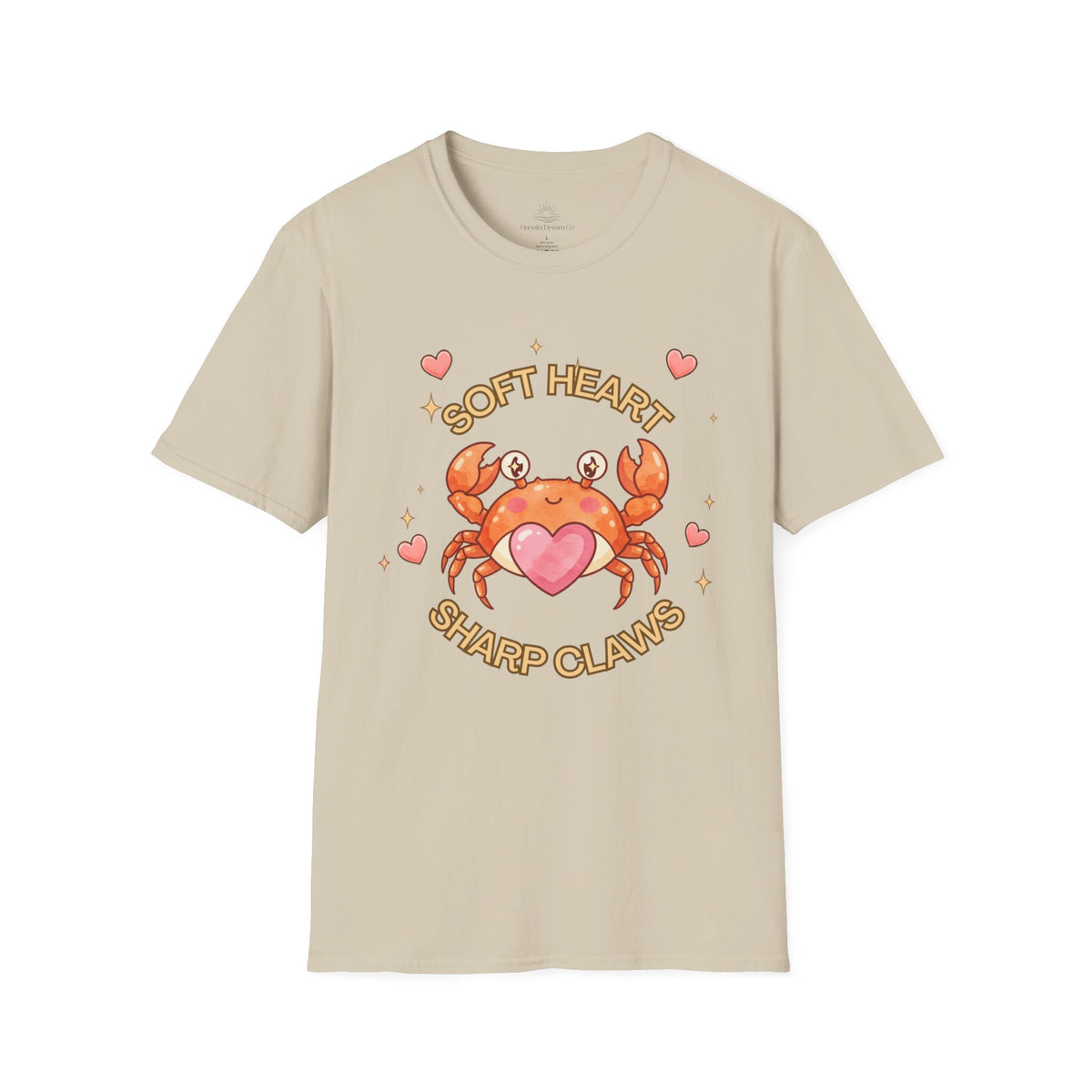 Soft Heart Sharp Claws Cute Crab T-Shirt, Ocean Graphic