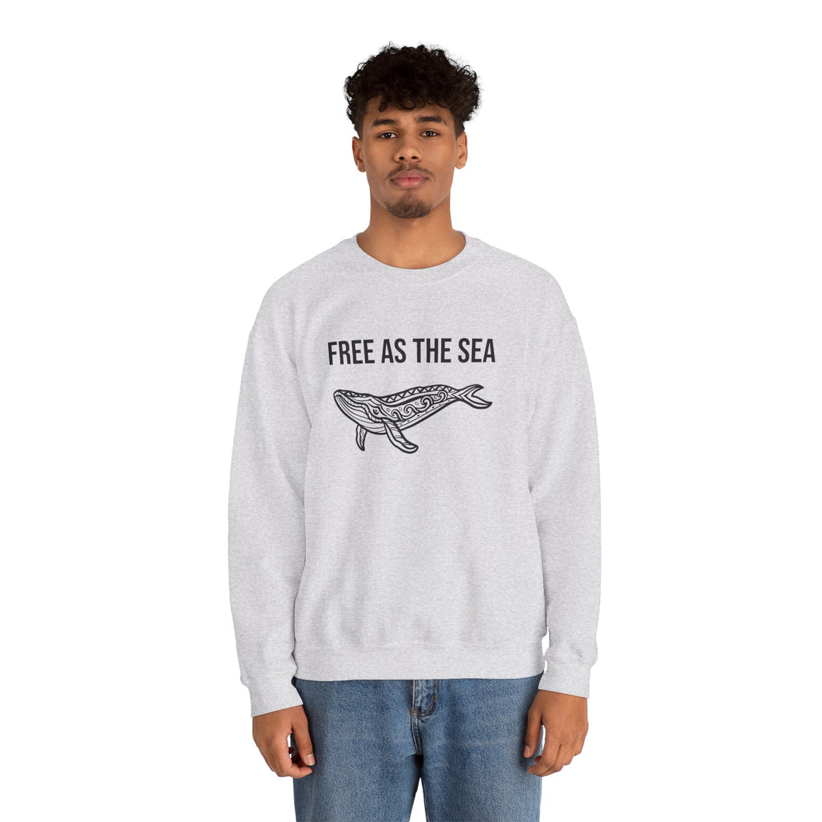 Free As The Sea Whale Sweatshirt – Tribal Ocean Design
